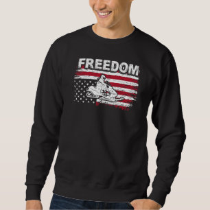Us American Flag Snowmobiling Freedom Extreme Wint Sweatshirt