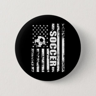 Us American Flag Soccer Patriotic Soccer  6 Cm Round Badge