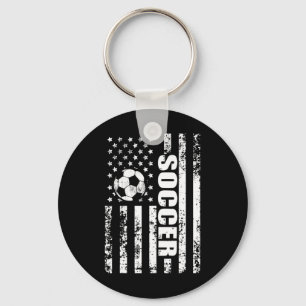 Us American Flag Soccer Patriotic Soccer  Key Ring