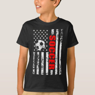 Us American Flag Soccer Patriotic Soccer T-Shirt