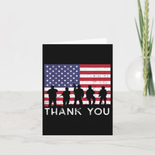 Us American Flag Soldiers Thank You Memorial Day P Card