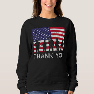 Us American Flag Soldiers Thank You Memorial Day P Sweatshirt