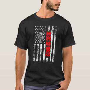 US American Flag Sports Patriotic Disc Golf Premiu T-Shirt