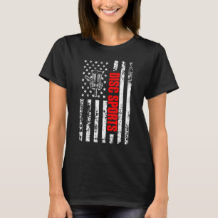 US American Flag Sports Patriotic Disc Golf T-Shirt