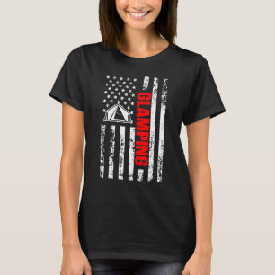 US American Flag Sports Patriotic Glamping T-Shirt