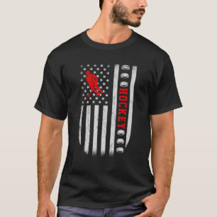 US American Flag Sports Patriotic Hockey T-Shirt