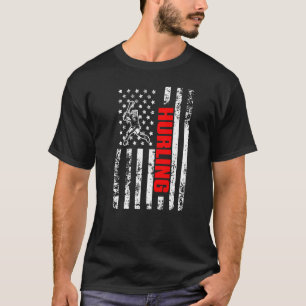 US American Flag Sports Patriotic Hurling Premium T-Shirt