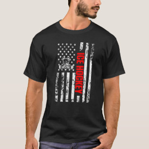 US American Flag Sports Patriotic Ice Hockey Premi T-Shirt