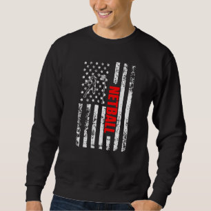 US American Flag Sports Patriotic Netball Premium Sweatshirt
