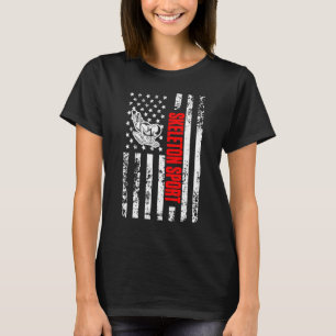 US American Flag Sports Patriotic Skeleton Sport T-Shirt