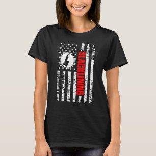 US American Flag Sports Patriotic Slacklining T-Shirt