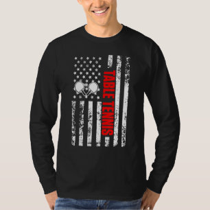 US American Flag Sports Patriotic Table Tennis T-Shirt