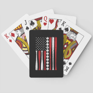 US American Flag Vintage Baseball Flag 4th Of July Playing Cards