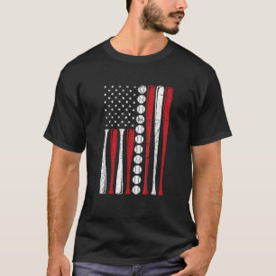 US American Flag Vintage Baseball Flag 4th Of July T-Shirt