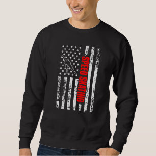 US American Flag Winter Sports Patriotic Speed Ska Sweatshirt