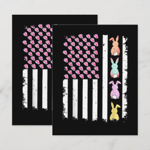 US American Flag with Bunny for Easter Day Card