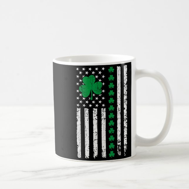 Us american flag with shamrocks for st patricks da coffee mug (Right)