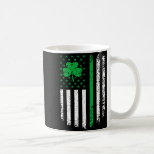 Us American Flag With Shamrocks For St Patricks Da Coffee Mug