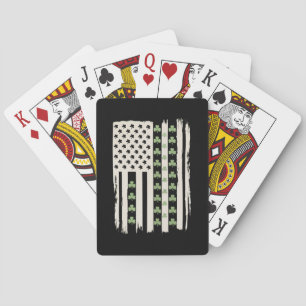 US American Flag With Shamrocks for St Patricks  Playing Cards