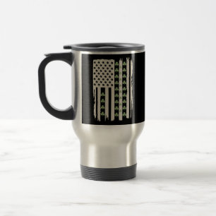 US American Flag With Shamrocks for St Patricks Travel Mug