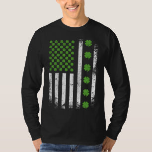 US American flag with shamrocks Men LS T-Shirt