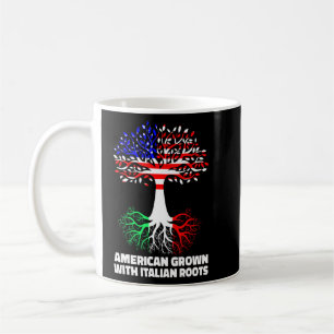 US American Italian Flag Tree of Life Origin Roots Coffee Mug