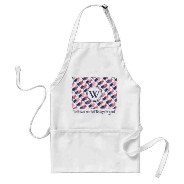 US AMERICAN | Monogram | Taste and See | Psa 34:8 Standard Apron (Front)