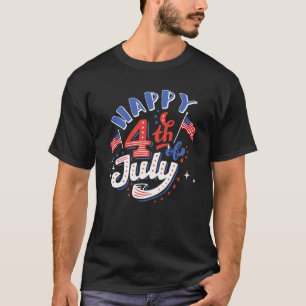 US American veteran saying Happy 4th Of Juli T-Shirt