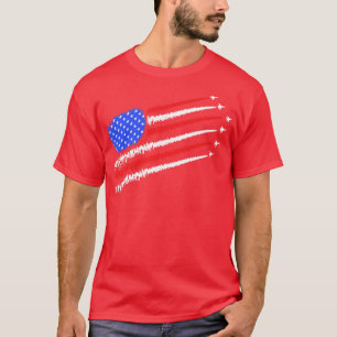 US american with fighter jets for independence day T-Shirt