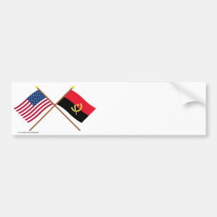 US and Angola Crossed Flags Bumper Sticker