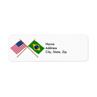 US and Brazil Crossed Flags