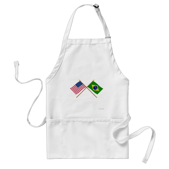 US and Brazil Crossed Flags Standard Apron (Front)