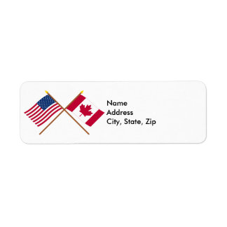US and Canada Crossed Flags