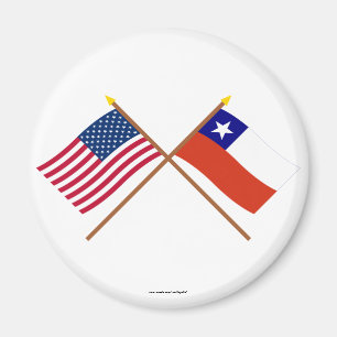 US and Chile Crossed Flags Magnet