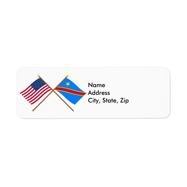 US and Congo Democratic Republic Crossed Flags (Front)