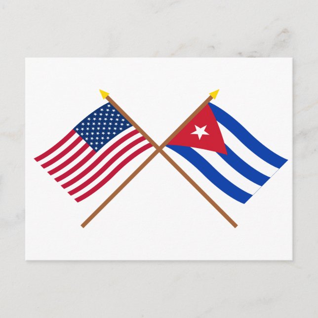 US and Cuba Crossed Flags Postcard (Front)