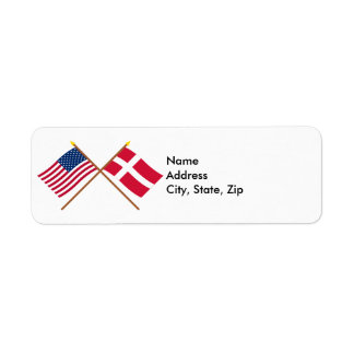 US and Denmark Crossed Flags