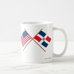 US and Dominican Republic Crossed Flags Coffee Mug