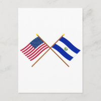 US and El Salvador Crossed Flags