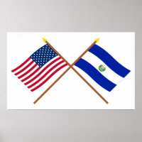 US and El Salvador Crossed Flags