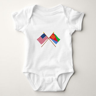 US and Eritrea Crossed Flags Baby Bodysuit