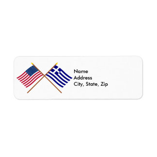 US and Greece Crossed Flags