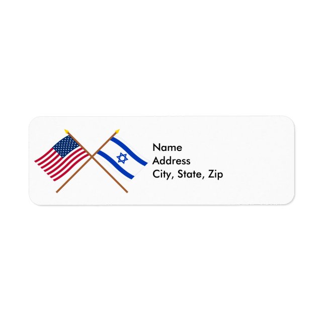 US and Israel Crossed Flags (Front)