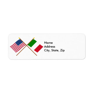 US and Italy Crossed Flags