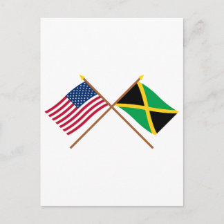 US and Jamaica Crossed Flags Postcard