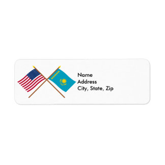 US and Kazakhstan Crossed Flags