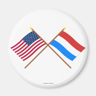 US and Luxembourg Crossed Flags Magnet