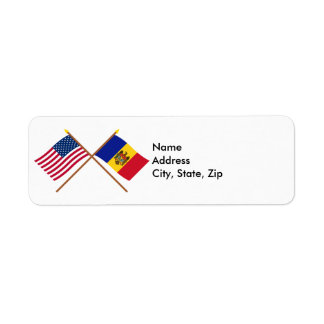US and Moldova Crossed Flags