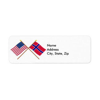 US and Norway Crossed Flags