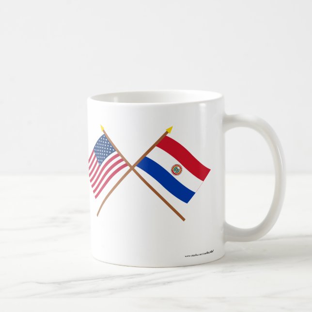 US and Paraguay Crossed Flags Coffee Mug (Right)